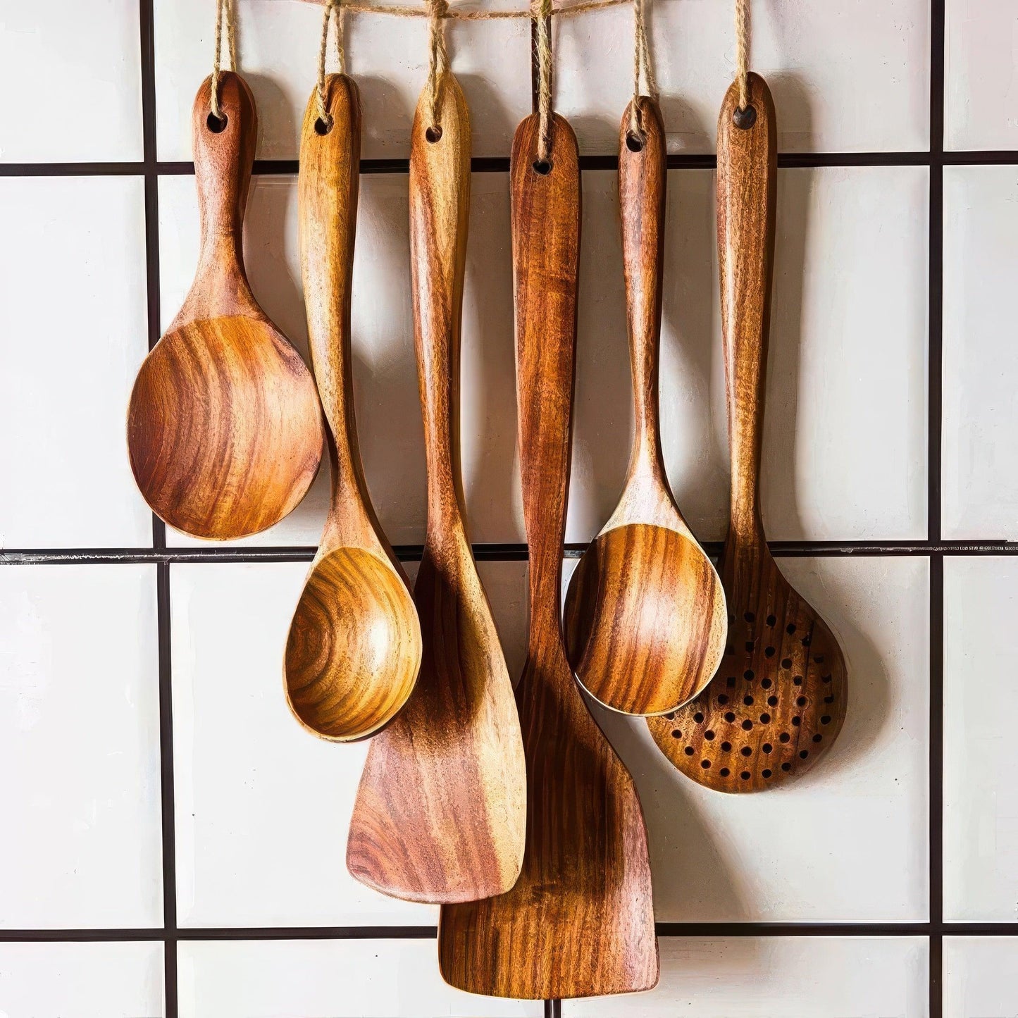 Küchenutensilien-Set aus Teakholz